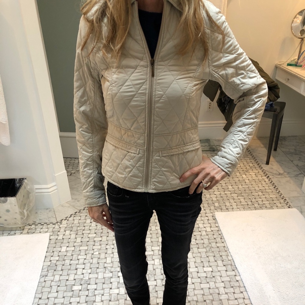 Barbour light quilted jacket ivory/beige